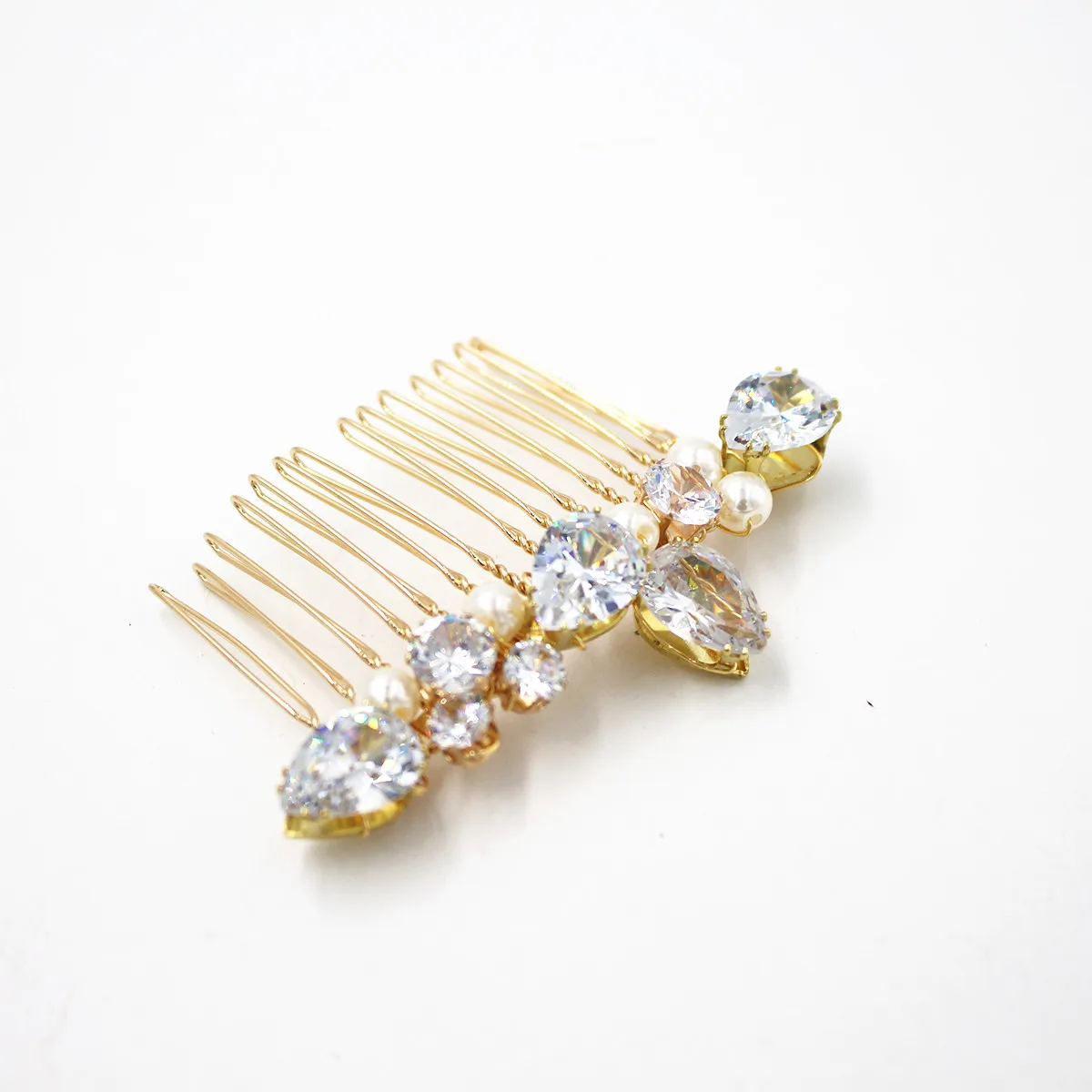 XL021 Korean crystal gold bridal hair comb wedding rhinestone wedding hair comb fashion pearl hair comb
