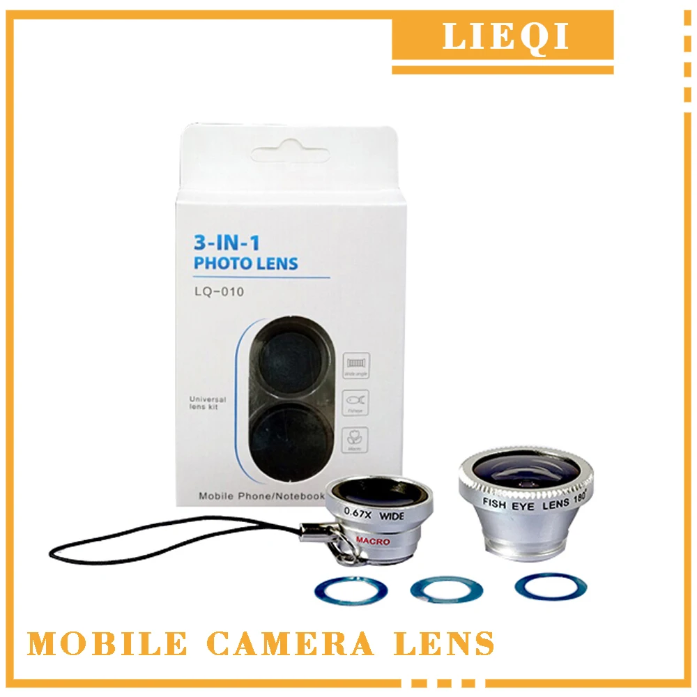 Магнитный фото объектив 3 в 1 для мобильного телефона камеры