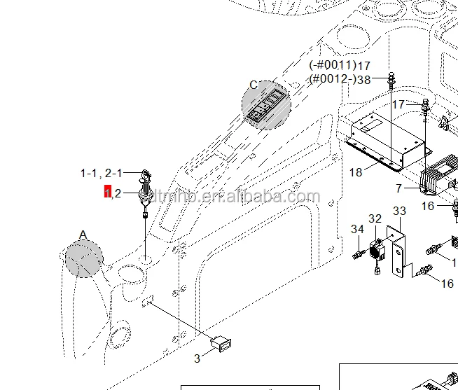 21Q4-00070 START KEY FOR EXCAVATOR R140LC-9 R140W-9 R170W-9 R180W-9 R210W-9
