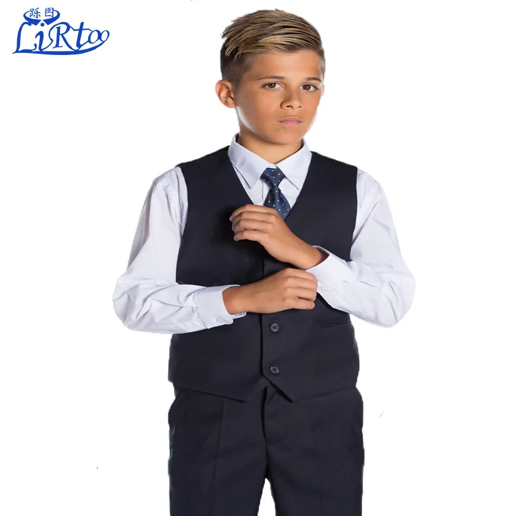 Wholesale Design boys navy wedding suit kids dress sample with suit tie wholesale