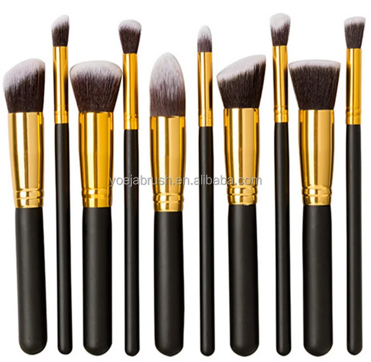 Kabuki Makeup Brush 10 Piece Synthetic Beauty Makeup Brush Set Maquiagem