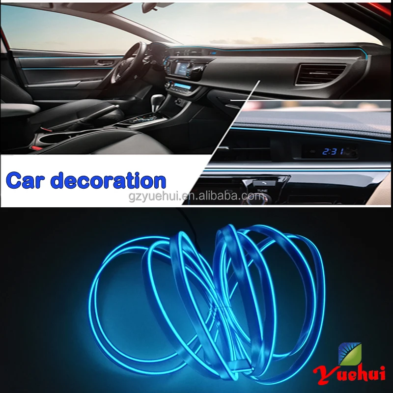 3Meter 2.3mm-Skirt Purple With 5V USB Driver Flexible EL Wire Glow Neon Led Thread Neon Tube Rope Light For Car Party Decoration