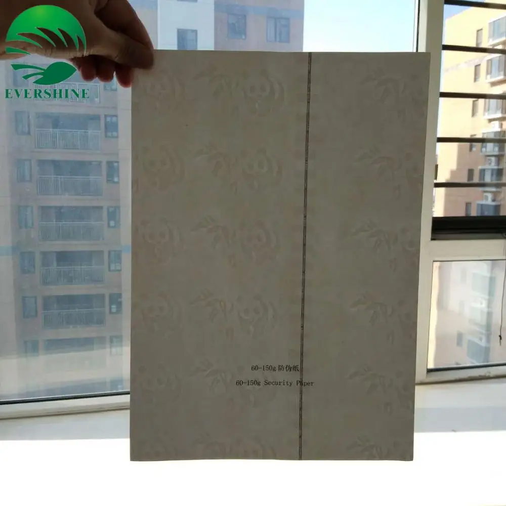 
100g security certificate paper with window thread and fibers 