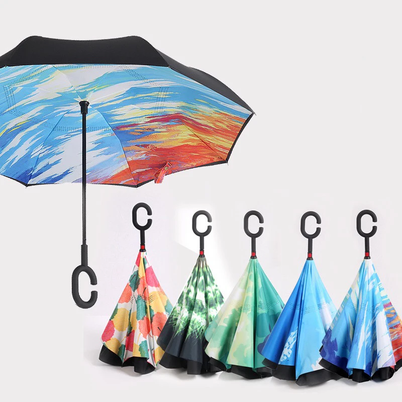 Magicbrella C Handle Upside-down Full Body Umbrella For Sale Inverted Car Umbrella