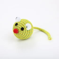 Многоцветная круглая мышь, вязаная игрушка для кошек