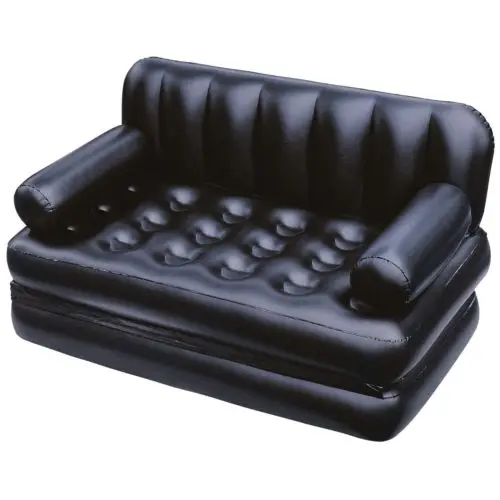 Hot selling fashion soft PVC Two in one Inflatable sofa mattress bed With grab bars