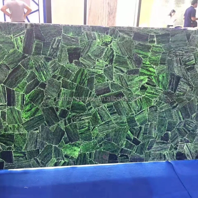 Crystal green gem stone, Green Semi Precious Stone Tile Green Gemstone agate