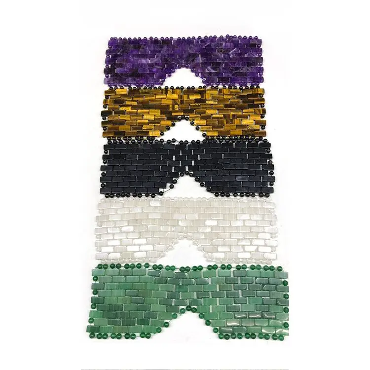 2021 100% Real   Handmade Jade Stone Eye Mask Rose Quartz Face/Neck/ Eye Mask Gemstone Cooling  Sleep Eye Mask