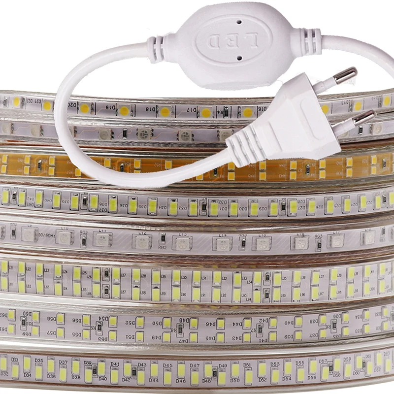 Super Bright SMD 5730 220V LED Strip Light 120 Leds/m High Quality LED Strip Waterproof 220v