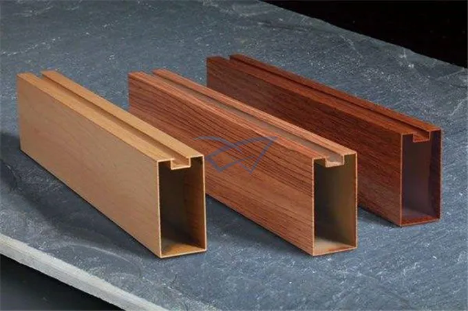 Hot sale wood grain square box ceiling metal aluminum ceiling box-baffle ceiling design