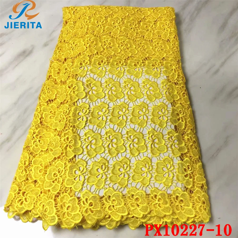 PX10227-10 золотисто-желтый волнистый хлопок шнурок вышивки farics с quipure кружевной материал