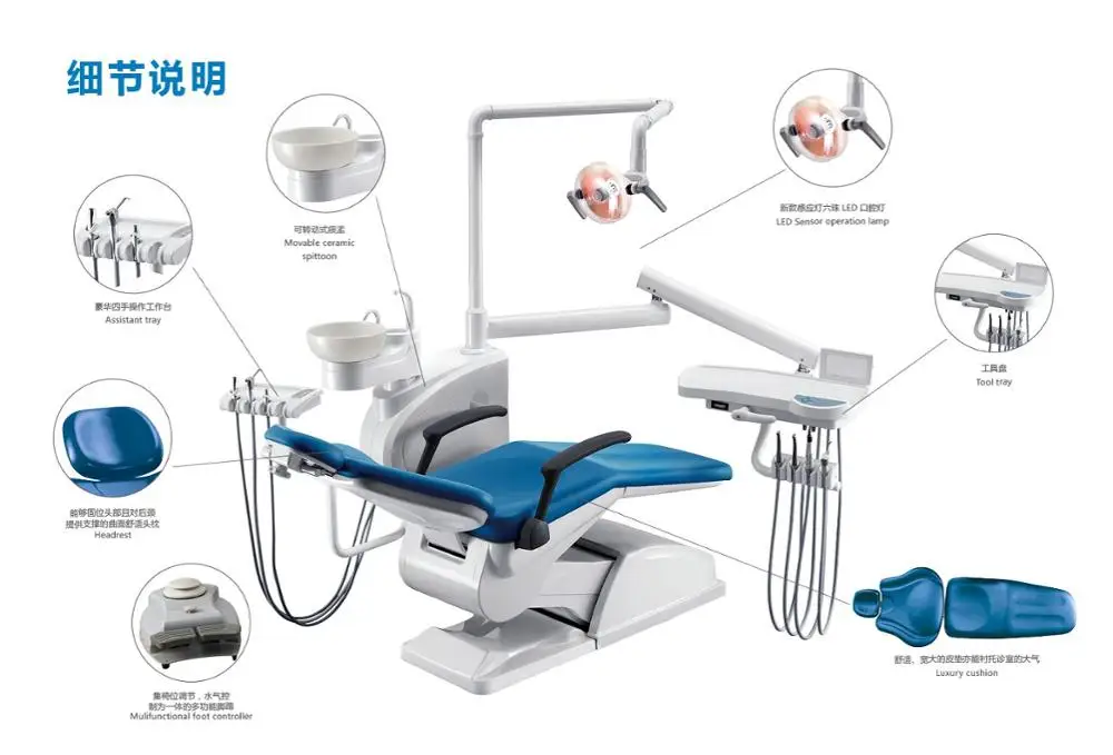Foshan clinic sensor led operating oral lamps dental unit chair dentistry