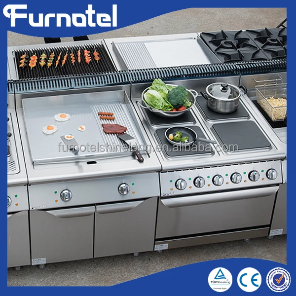 FURNOTEL 900 Series Gas/Electric Cooking Range Commercial Stainless Steel Fabricated Kitchen Equipment