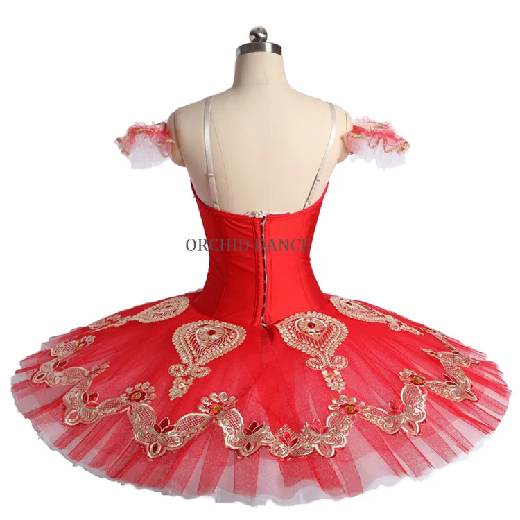 Professional Custom Size Girls Performance Wear Red Ballet Tutu Costume