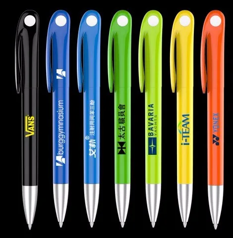 factory cheap pure color plastic logo print custom colorful sublimation ballpoint pen