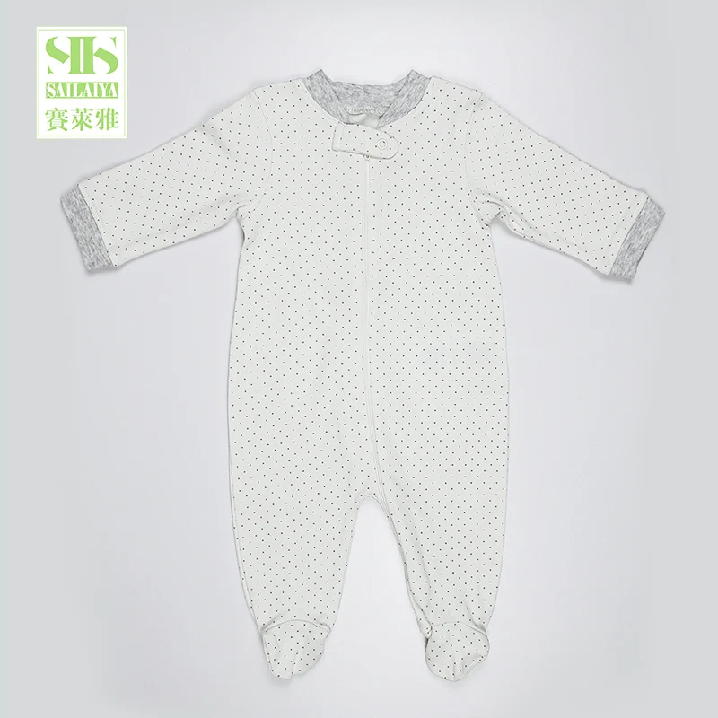 
newborn baby 100% organic cotton baby pajama baby clothes with feet zipper rompers 