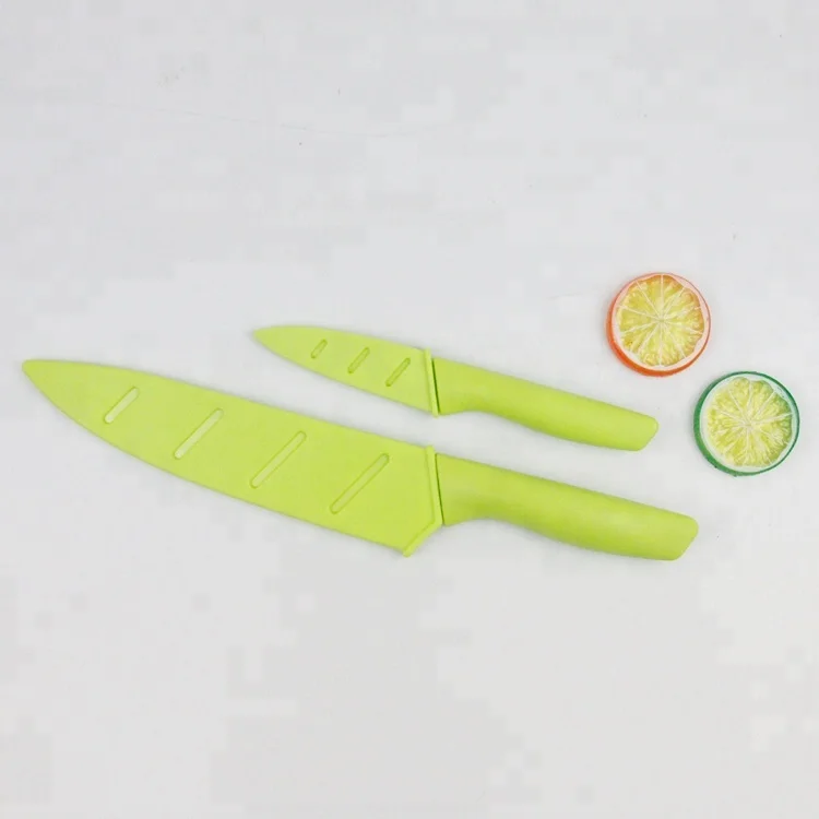 
Green kitchen Set of 2 Non Serrated Utility Paring Meat Fruit Knife 