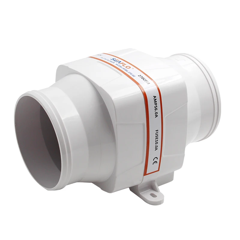 Marine RV Ventilation In-Line Bilge Air Blower Fan Quiet 3inch 130CFM 4inch 270CFM