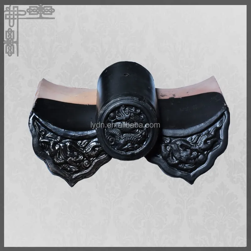 Black glazed roof tiles