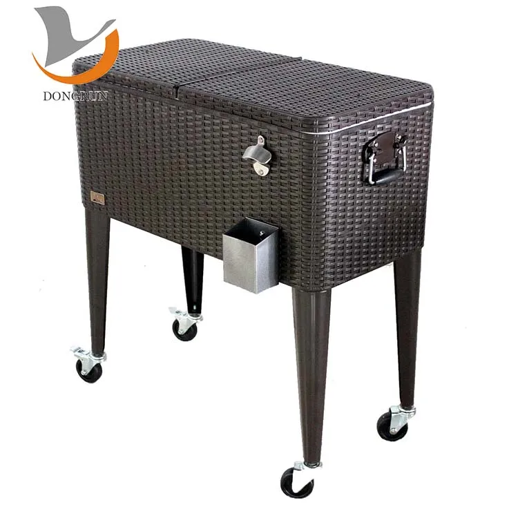 
80QT Large Capacity Cooler Cart With 10 Inch Inflatable Wheels 