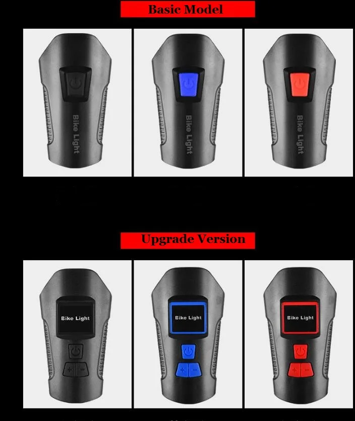 USB Bicycle Front Light Mountain Bike Waterproof Digital Speedometer Bicycle Computer With Horn