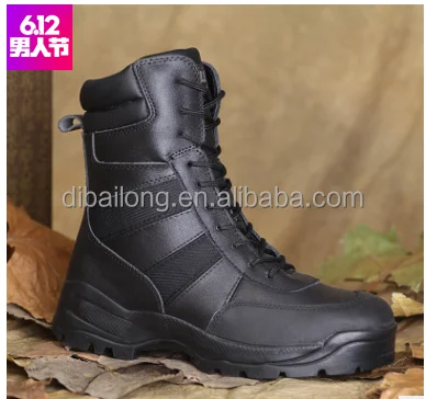 Promotion Tan combat desert army safety leather military tactical boot desert black boots