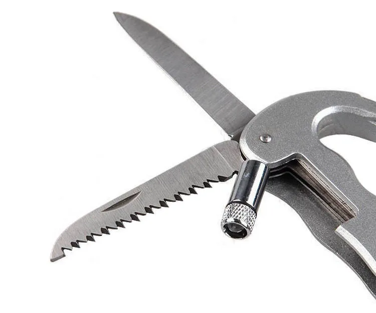 Mini multi tool carabiner pocket knife