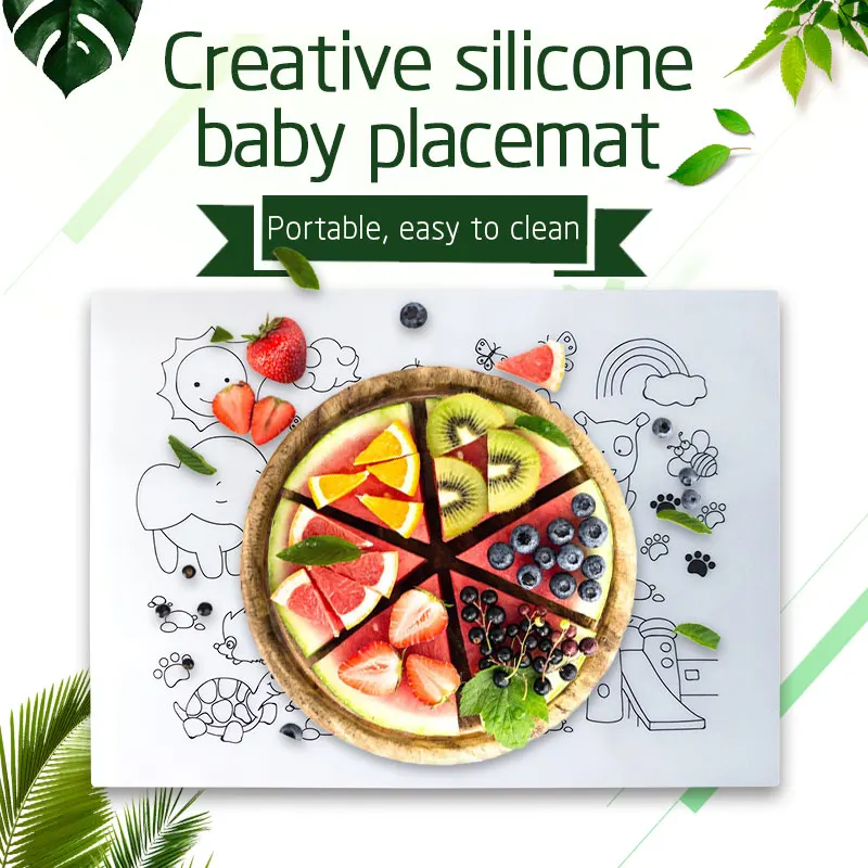 silicone insulation rubber baking mat certificate  baby silicon plastic dining table mat for kitchen kids placemat