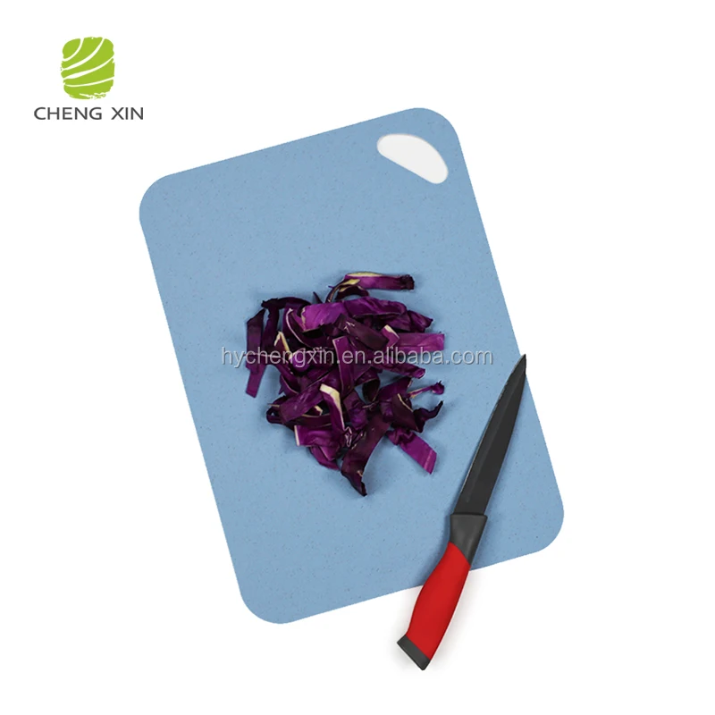 Biodegradable mini camping smart coloured wheat straw  pp plastic cutting chopping board set