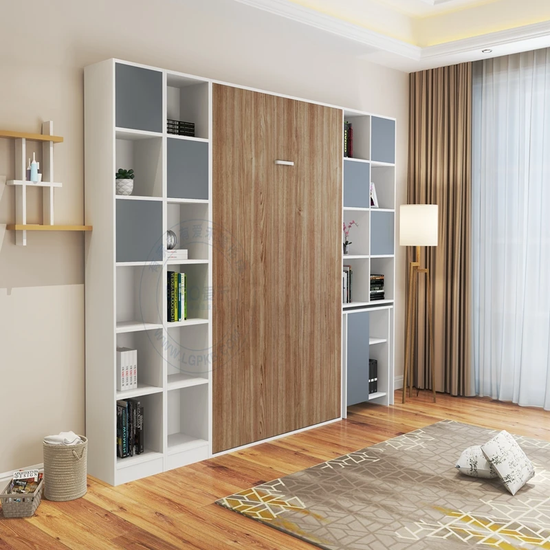 
Wholesale price soft land vertical mechanical murphy bed for single apartment with king size queen size space saving 