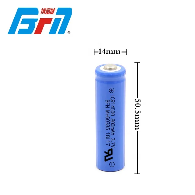 BFN 14500 800mAh 3.7V Lithium ion battery for electric toothbrush