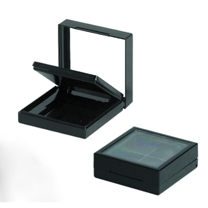 Wholesale custom empty eyeshadow compact cosmetic packaging containers square press powder  plastic eye shadow case