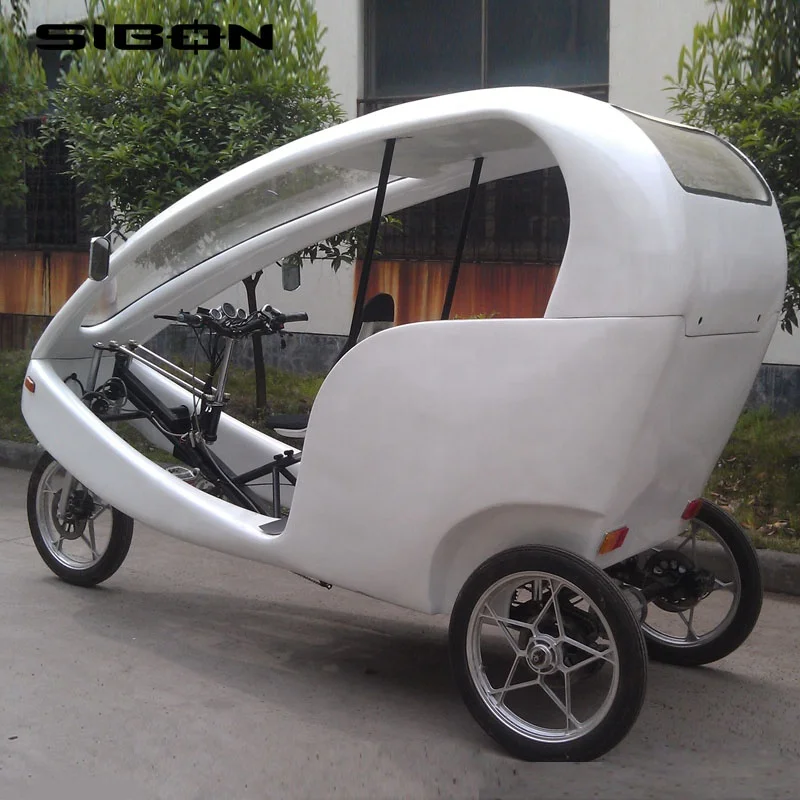 
SIBON B0610108 48v lead acid battery1000w brushless motor hydraulic disc brake 3 seat 300kg pedal enclosed electric tricycle 