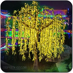 Outdoor decoration IP65 waterproof artificial led lighted weeping willow tree