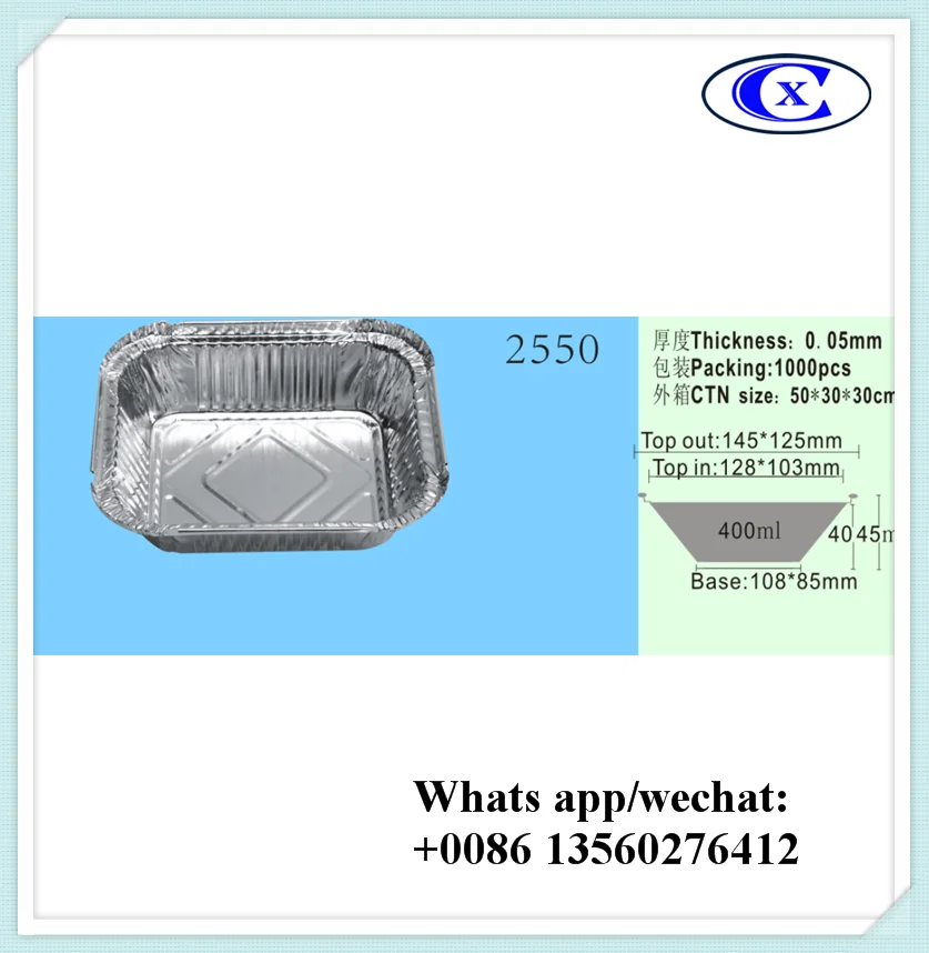 
factory price food use aluminum foil material Custom Disposable Rectangular Aluminum Foil Food Takeaway Container with paper lid 