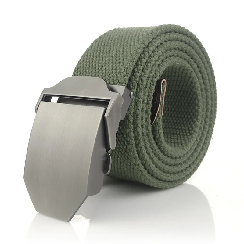 
2019 Metal Buckle Canvas Belt Men or Student Casual Nylon Tactical Belt 110-160cm Length Available 
