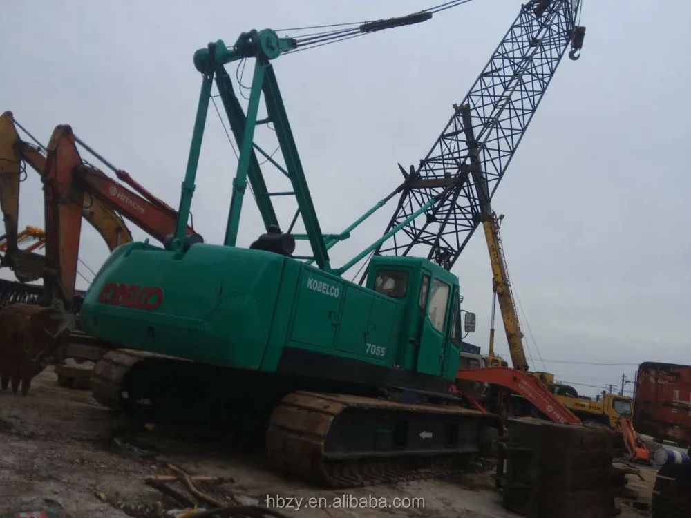 50 ton used kobeco crawler crane/JAPAN ORIGINAL 50 TON USED KOBECO CRAWLER CRANE 7055/150 ton crawler crane
