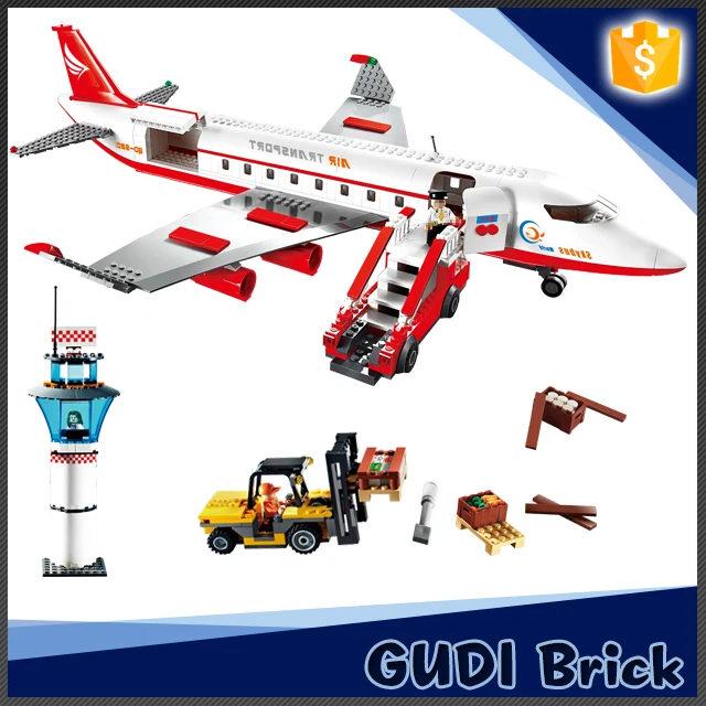 Popular ABS 856 pcs DIY plastic airport building bricks toy educational blocks