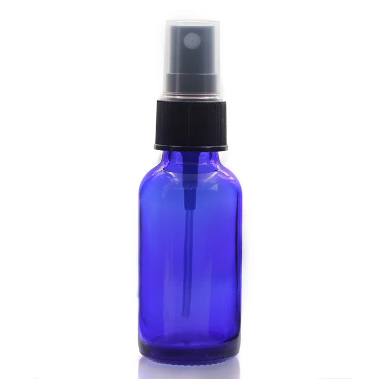 Penghuang 15ml 30ml 60ml Blue Boston Glass Pump Spray Bottle 2 Oz Boston Round Glass Dropper Bottle For Eye Oil