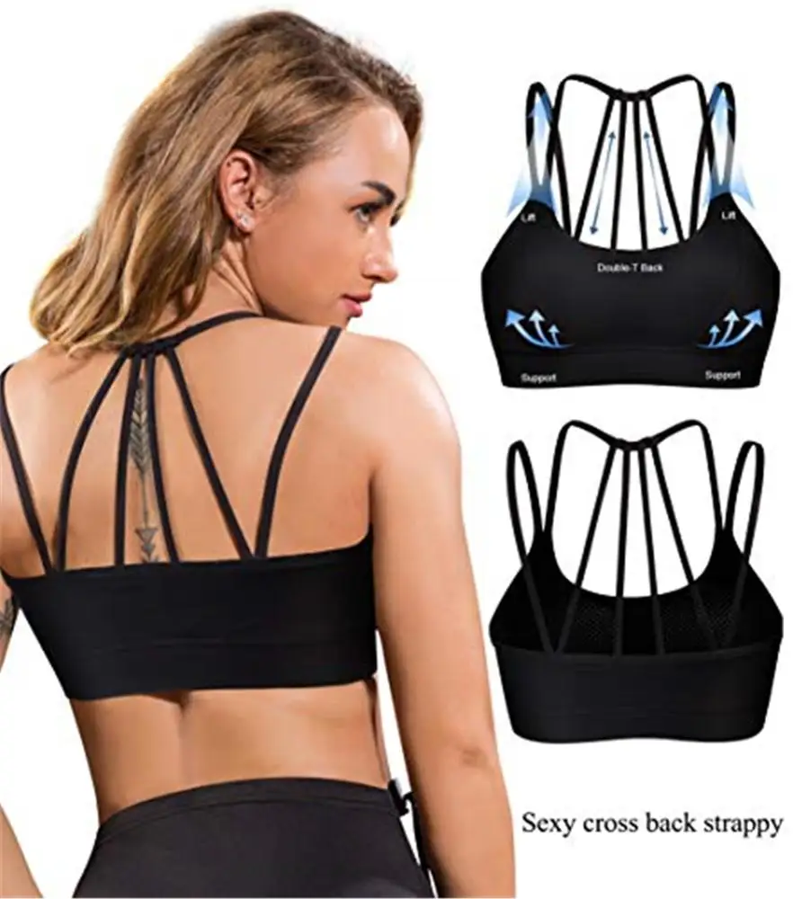 Женские спортивные бюстгальтеры черный бюстгальтер с мягкими чашечками для тренировок топы бега 38DD ударный