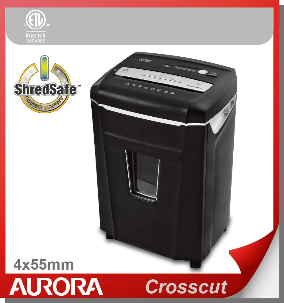 Aurora AS1430CD Plastic Paper Shredder, 14sheet (A4) cross cut 4x25mm, Medium Duty Shredding machine for Office & SOHO