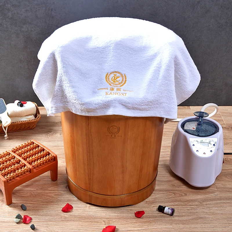 Wooden  Steam Room Bench Fico Foot Sauna Bucket