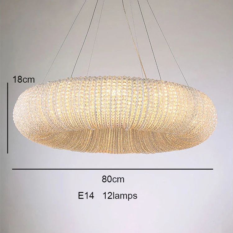 New hot sale round luxury modern k9 crystal ceiling pendant chandelier light