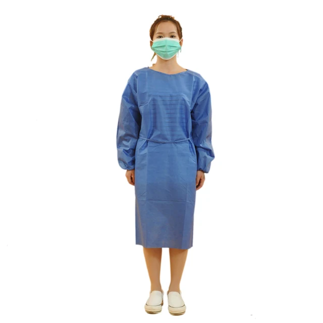 Discount Price PP Non woven Medical Surgical Gown Hospital Disposable Isolation Gown