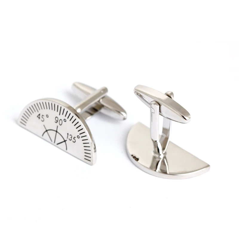 Protractor Cufflinks Engineer Architect Math Teacher Wedding Groom Valentines Day Gift