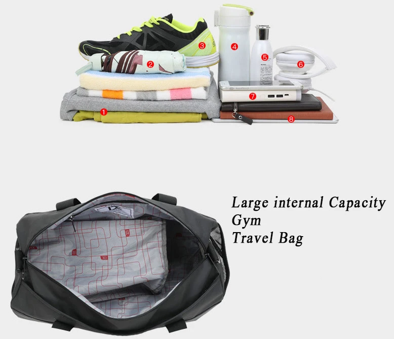 Polyester Light Slim Gym Bag Pack Sneaker Room Duffle Bag Breathable Hole Smell Proof Duffle Bag with 5 Colors