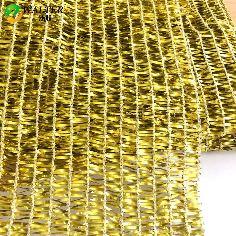 Gloden color aluminum foil shade screen  sunshade net 80%shading rate