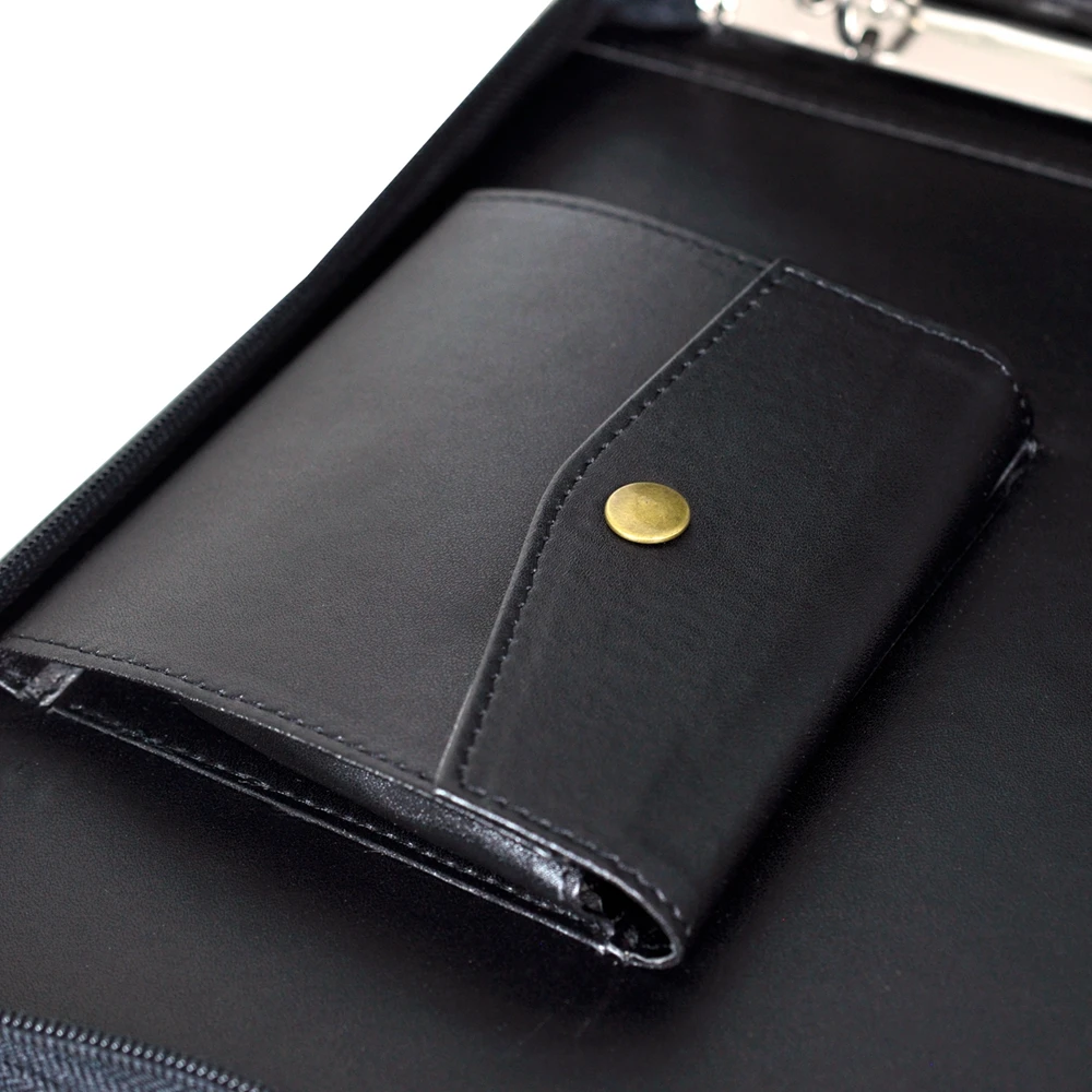 Professional high quality a4 size leather document portfolio case