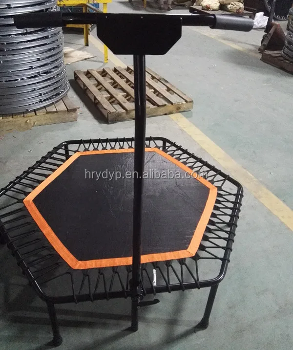 hexagon trampoline with handle bar mini trampoline Fitness equipment HRTL18