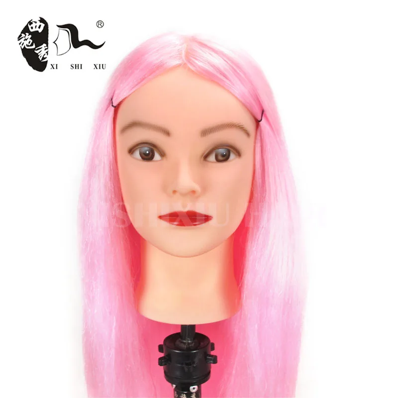 Artificial synthetic fiber hair treatment Hair Extension mannequin training head with hair Beauty Star-Mannequin Head